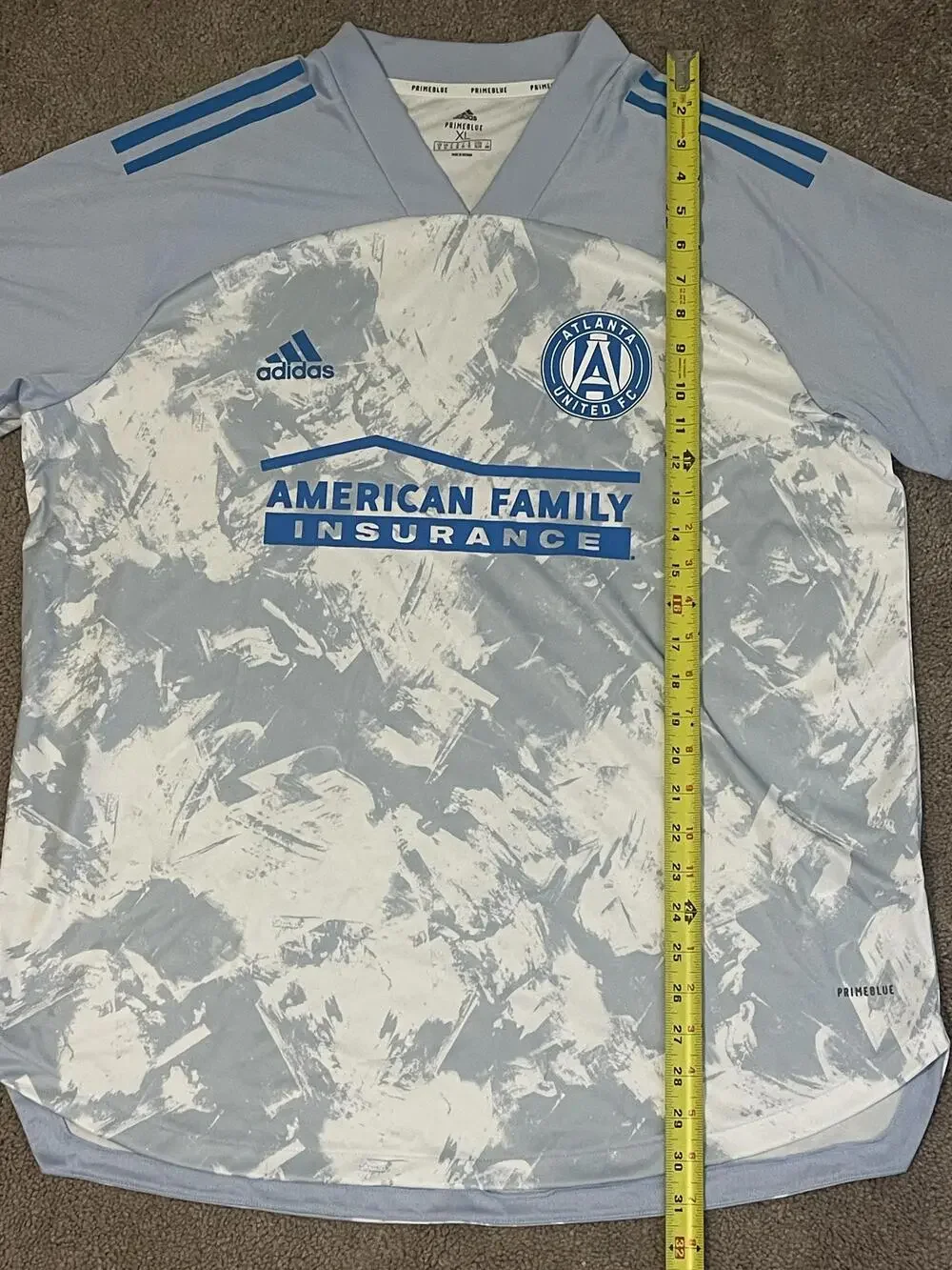 Atlanta United FC Jersey Mens XL Blue White Soccer Adidas Primeblue MLS